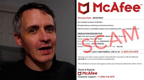 mcafee scam invoice